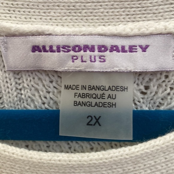 NWT Allison Daley white sweater. Size 2X - Picture 8 of 8